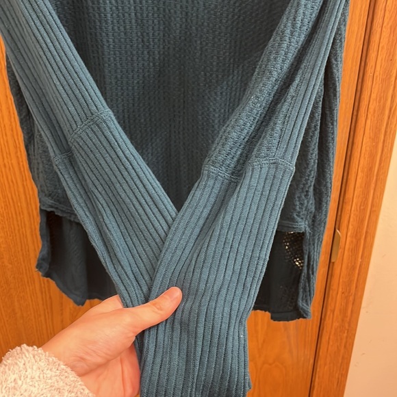 Free People We The Free Kristina Long Sleeve Thermal in Green - Picture 5 of 6